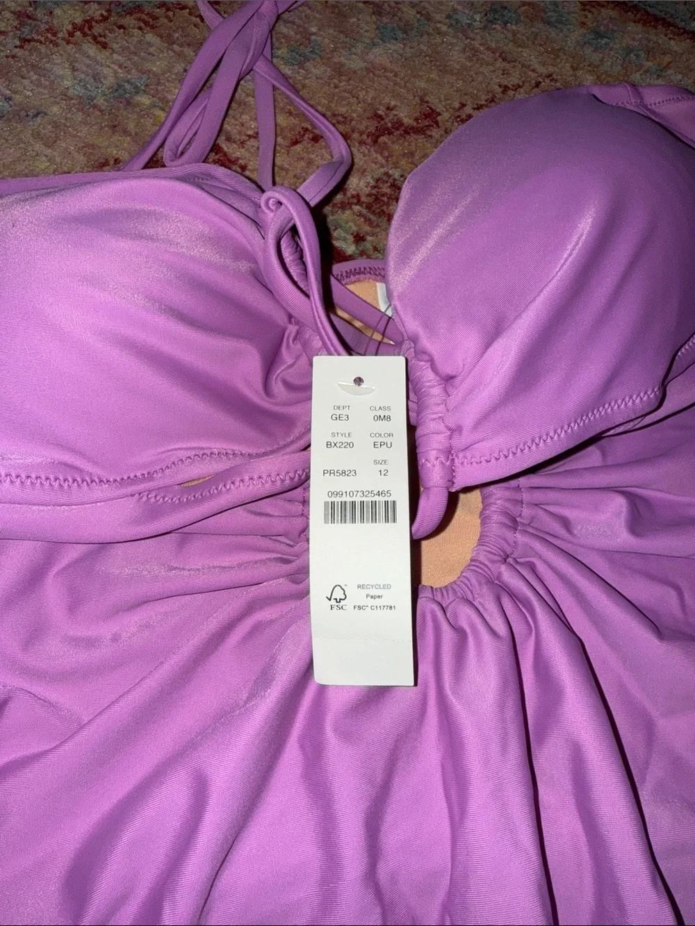 J. Crew Lavender Halter One-Piece Swimsuit with Keyhole